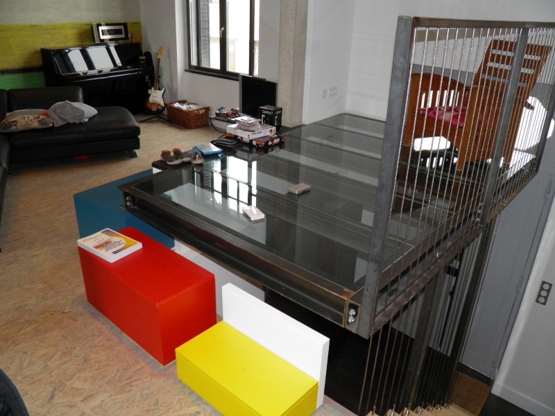 Passerelle plancher verre