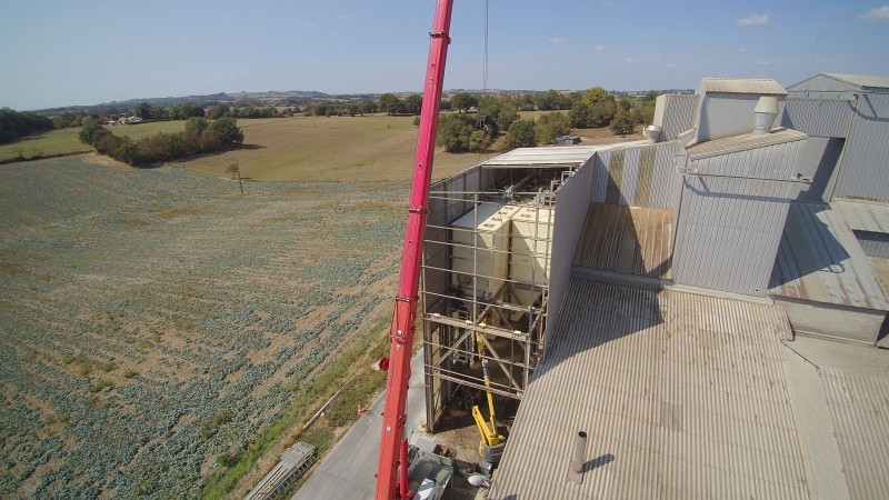 Série de silos double pour l'aliment animal