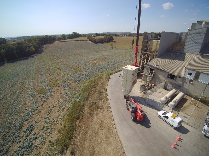 Série de silos double pour l'aliment animal