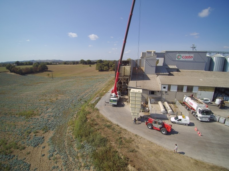 Série de silos double pour l'aliment animal