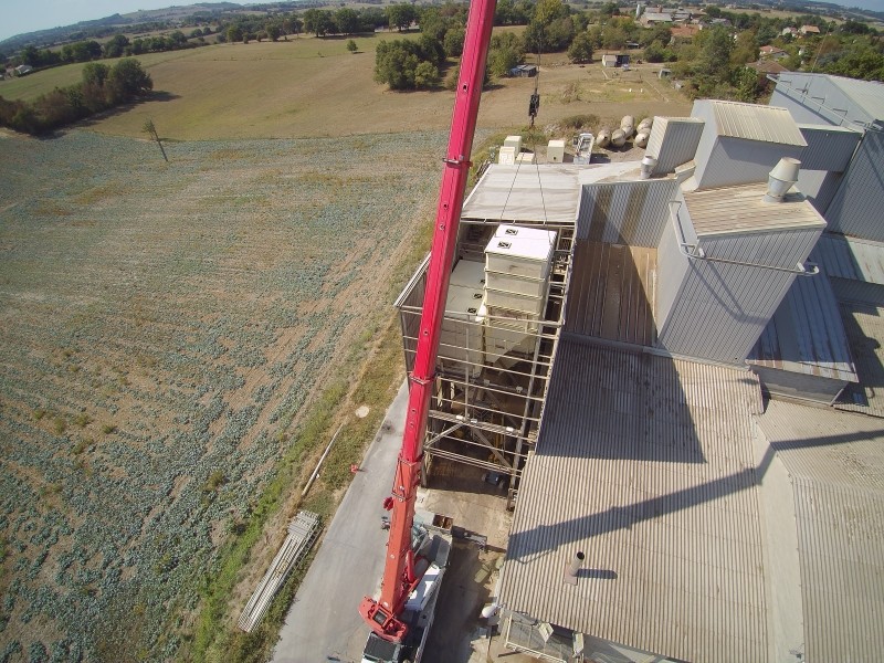 Série de silos double pour l'aliment animal
