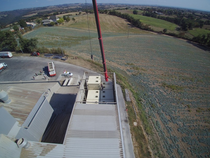 Série de silos double pour l'aliment animal